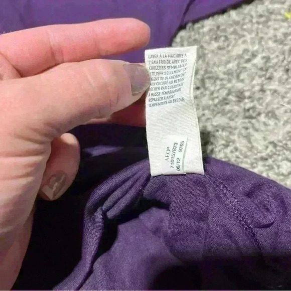 American Eagle Women’s Purple Quarter Button Short Sleeve Blouse Sz Small Note - Picture 9 of 10